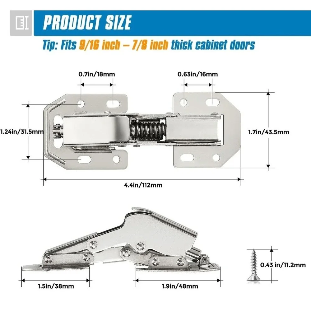 Ravinte 40 Pack Soft Close Hidden Hinges Surface Mount Kitchen Cabinet...